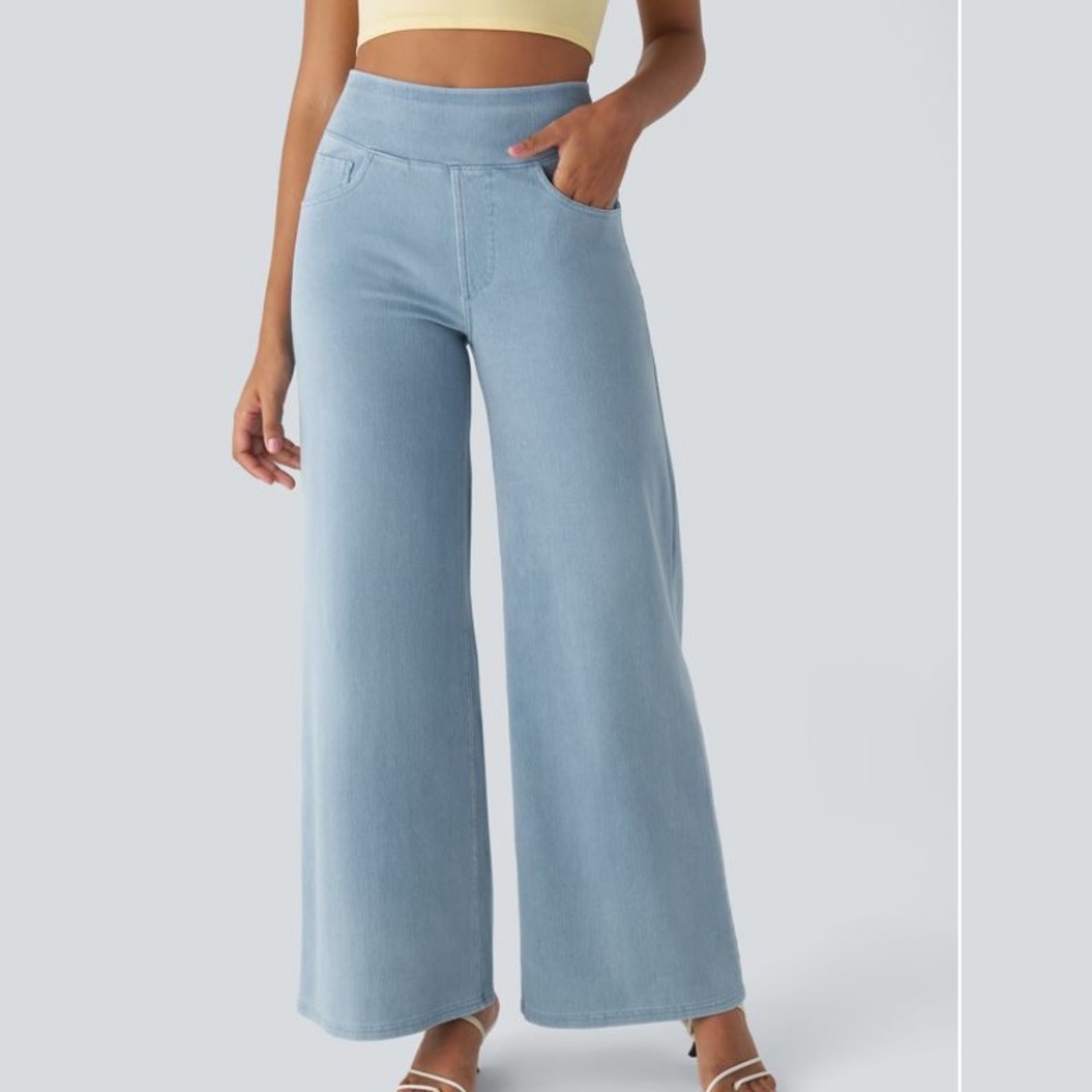 HALARA Light Blue Flare & Wide Leg Jeans